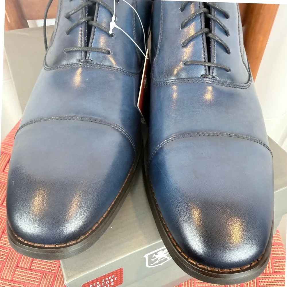 Stacy Adams Kallum 25568 Mens 10M Navy Cap Toe Oxford Dress Shoes New Box